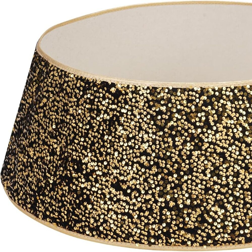 31.5 Inch Foldable Black Gold Christmas Tree Ring X004AZLQZ5